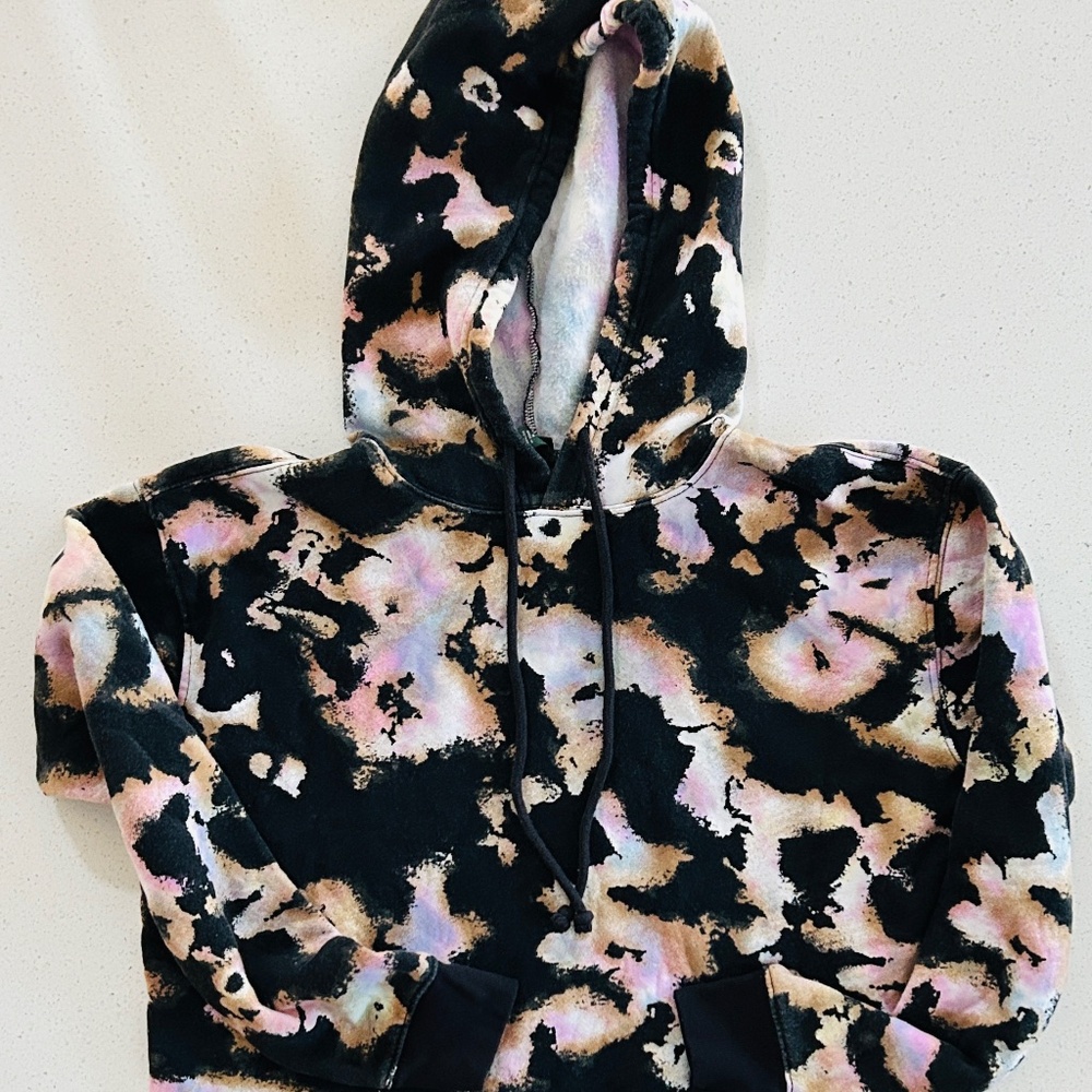 Wild Fable Black and Pink Tie-Dye Hoodie Sweater